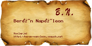 Berán Napóleon névjegykártya